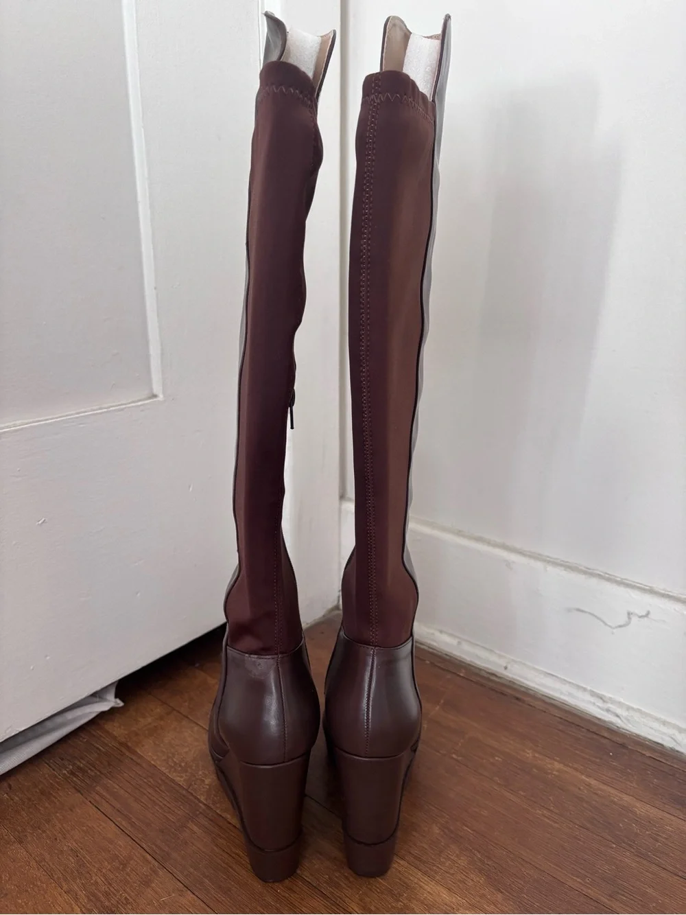 BCBGMaxAzria Dark Brown Knee High Wedge Boots